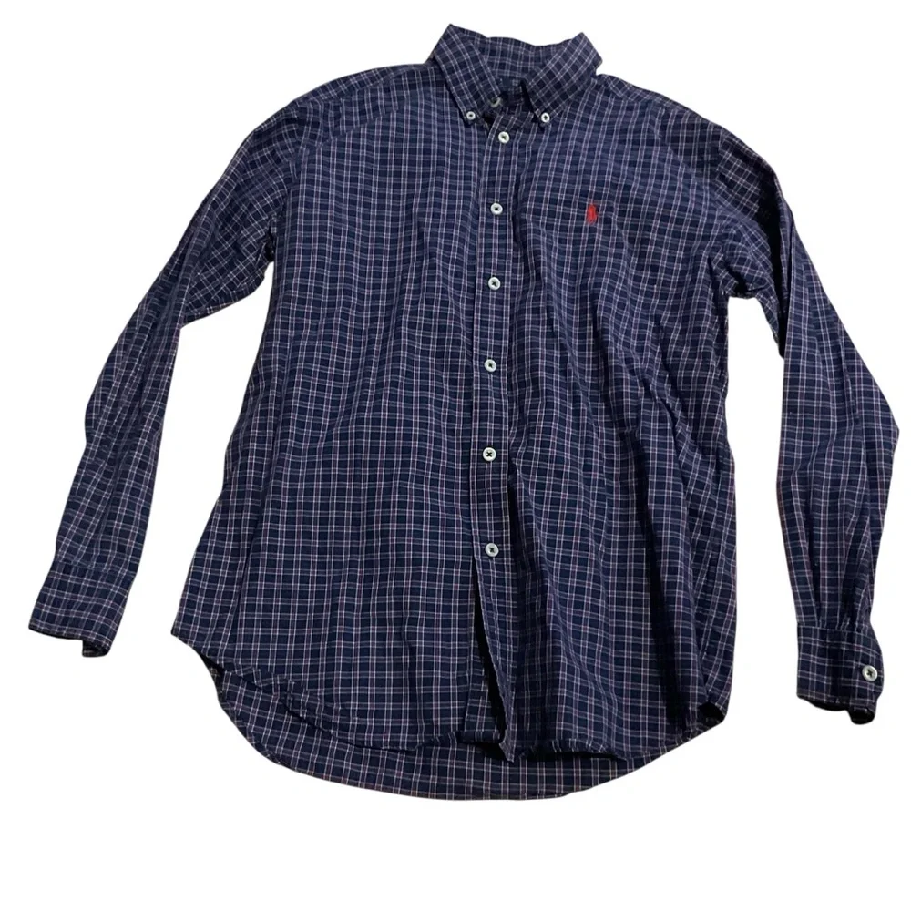 Ralph Lauren plaid 100%‎ cotton preppy Casual Button Down Shirt